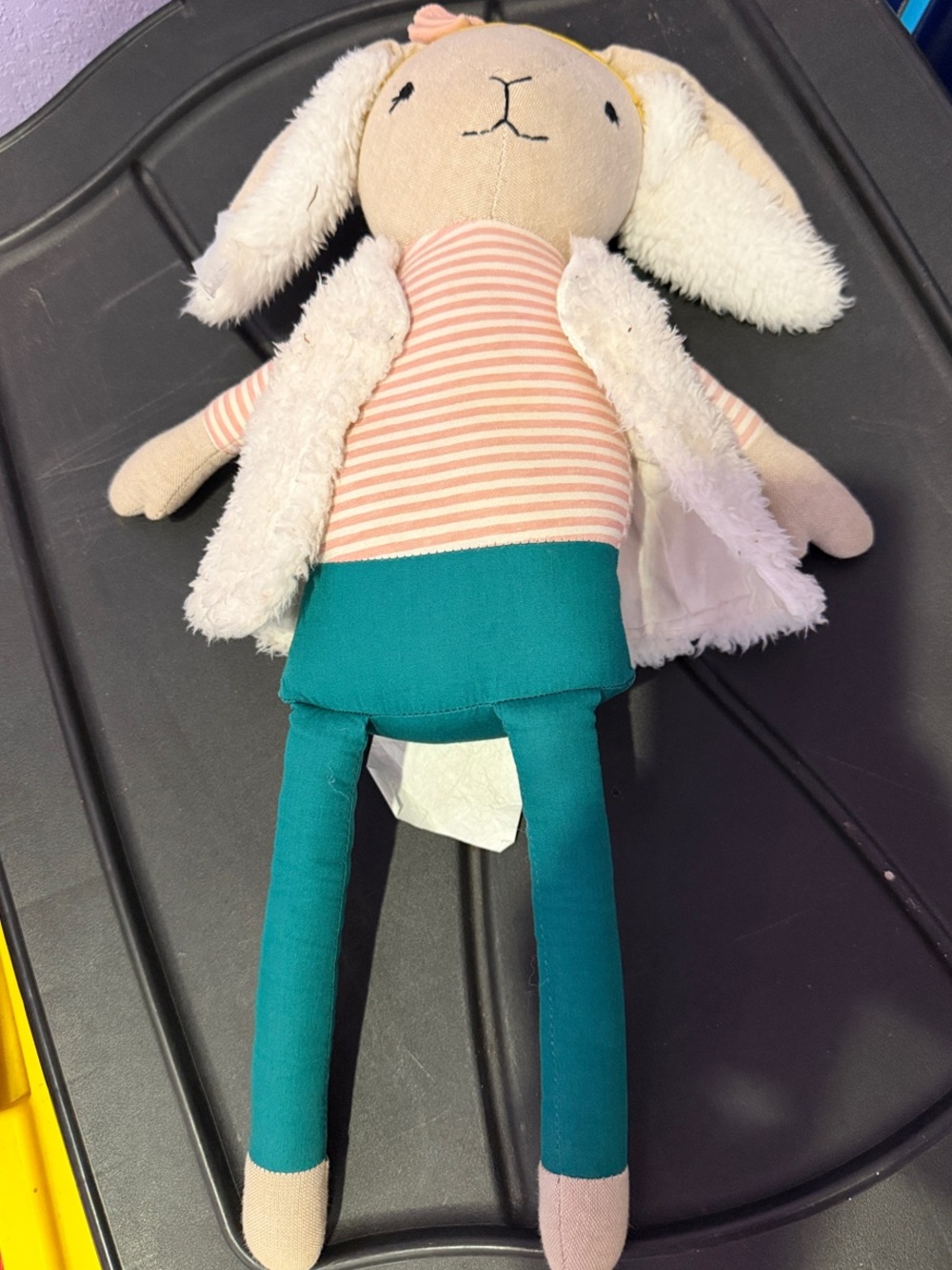 Pillowfort Teal & Pink Striped Bunny Plush